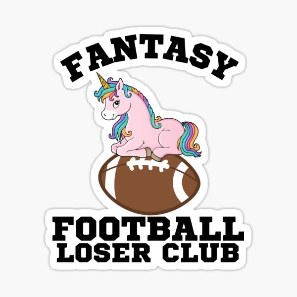 Fantasy Football Loser Club Unicorn on Football (Pink)- Fantasy Football League (FFL) Sticker
