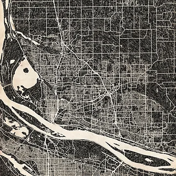 Aperçu de l'œuvre Vancouver map Washington Ink lines 2 de InkMaps