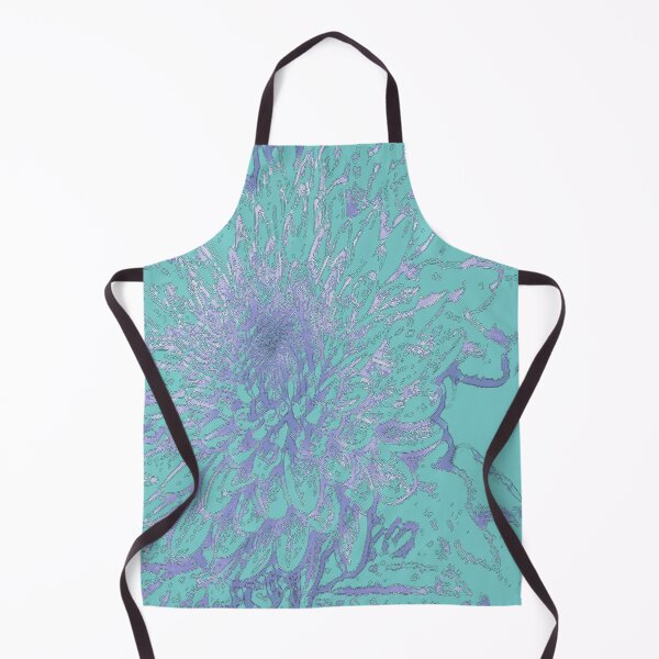 Item preview, Ink ouyline petal of the chrysanthemum flower on blue tone colour. designed and sold by Trianglegreen.