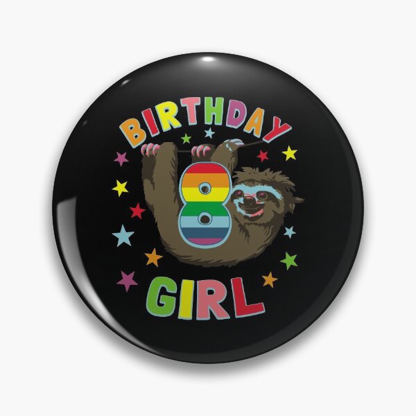 Item preview, Girl 8Th Birthday Sloth 8 Year Old B-Day Party Kids Gift designed and sold by ferminfarflu.