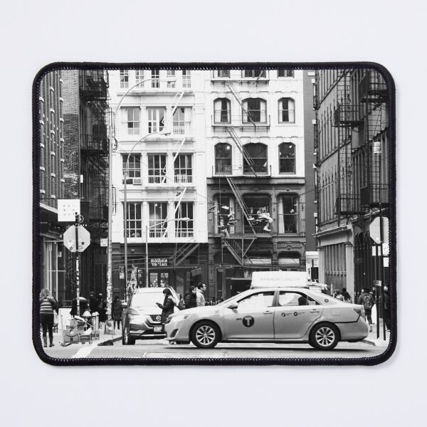 Item preview, New York Streets, New York Taxi, Black and White, Taxi, New York, Buildings designed and sold by Magic Love Art Print.