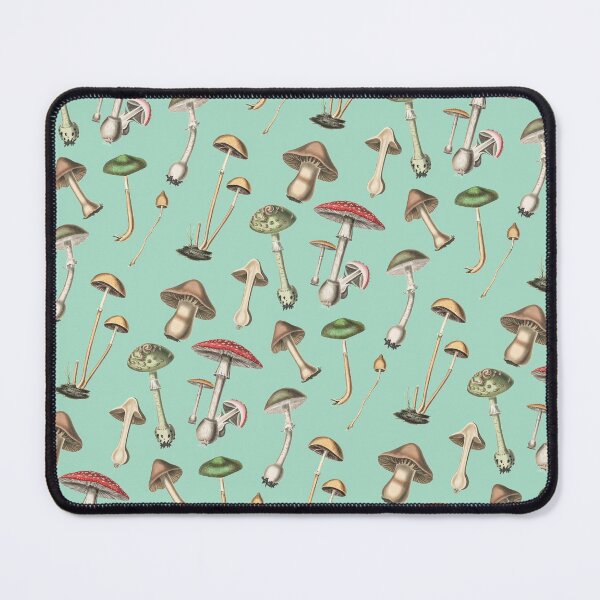 Item preview, Mushrooms Botanical Illustration on blue designed and sold by Freewheeling.