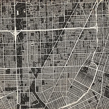 Artwork thumbnail, Warren map Michigan Ink lines by InkMaps