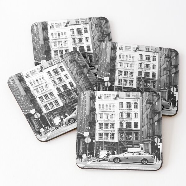 Item preview, New York Streets, New York Taxi, Black and White, Taxi, New York, Buildings designed and sold by Magic Love Art Print.