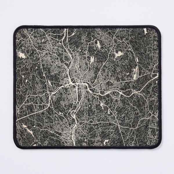 Item preview, Waterbury map Connecticut ink lines 2 designed and sold by InkMaps.