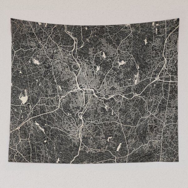 Item preview, Waterbury map Connecticut ink lines designed and sold by InkMaps.