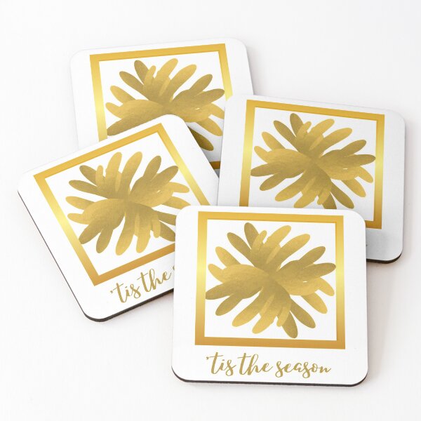 Item preview, “‘TIS THE SEASON” GOLD METALLIC ABSTRACT DESIGN (on white) designed and sold by EllieMonroe.