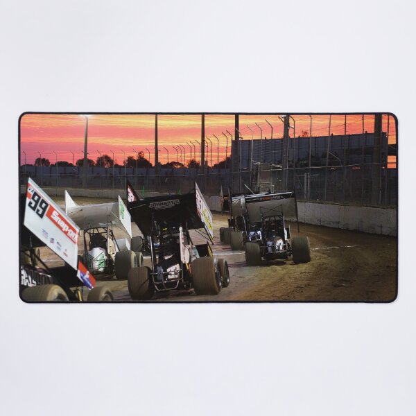 Sunset at the Speedway track. Desk Mat