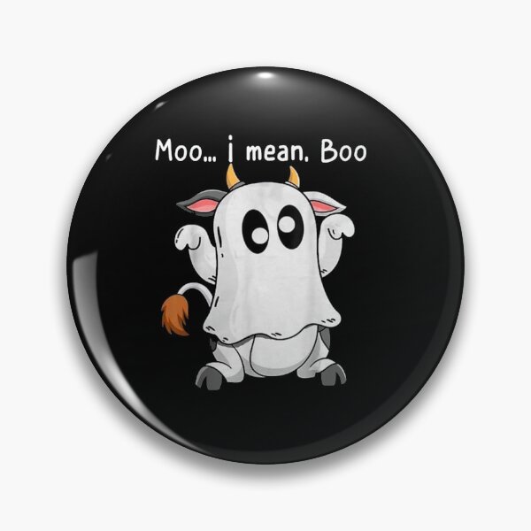 Item preview, Moo I Mean Boo | Ghost Cow Halloween Farmer designed and sold by ghazalish.