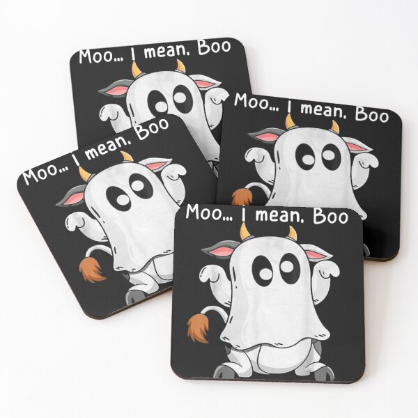 Item preview, Moo I Mean Boo | Ghost Cow Halloween Farmer designed and sold by ghazalish.