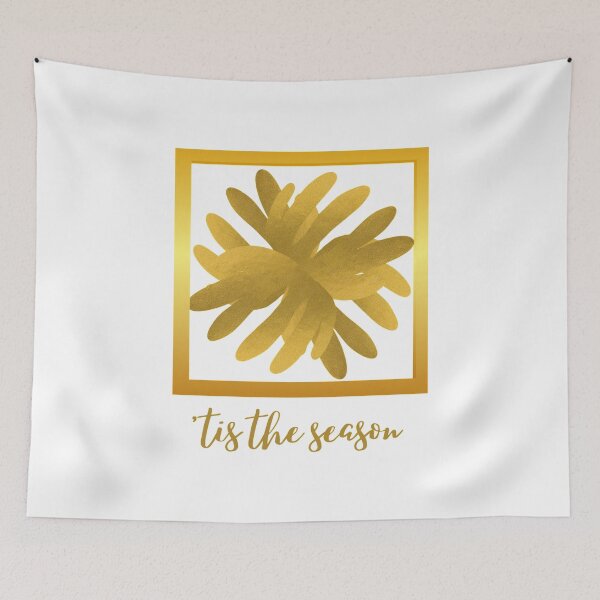 Item preview, “‘TIS THE SEASON” GOLD METALLIC ABSTRACT DESIGN (on white) designed and sold by EllieMonroe.