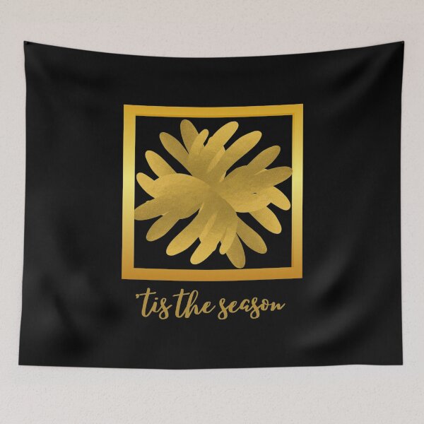 Item preview, “‘TIS THE SEASON” GOLD METALLIC ABSTRACT DESIGN (on black) designed and sold by EllieMonroe.
