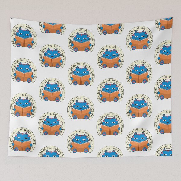 Item preview, Blue Cat Who Loves To Read designed and sold by andriandesain.