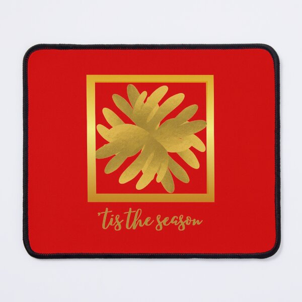 Item preview, “‘TIS THE SEASON” GOLD METALLIC ABSTRACT DESIGN (on red) designed and sold by EllieMonroe.