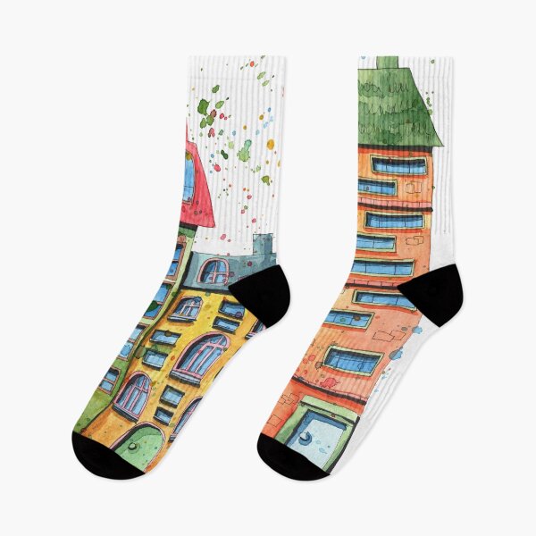 Item preview, Watercolor illustration - vibrant houses designed and sold by IevaLiART.