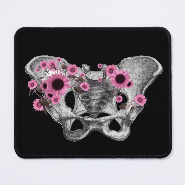 Item preview, Female bones of the pelvis, Pink flowers Feminism, anatomy, skeleton, anatomical art designed and sold by Collagedream.