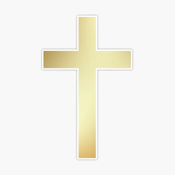 Simple Christian Cross Sticker by Gold Target - Pixels