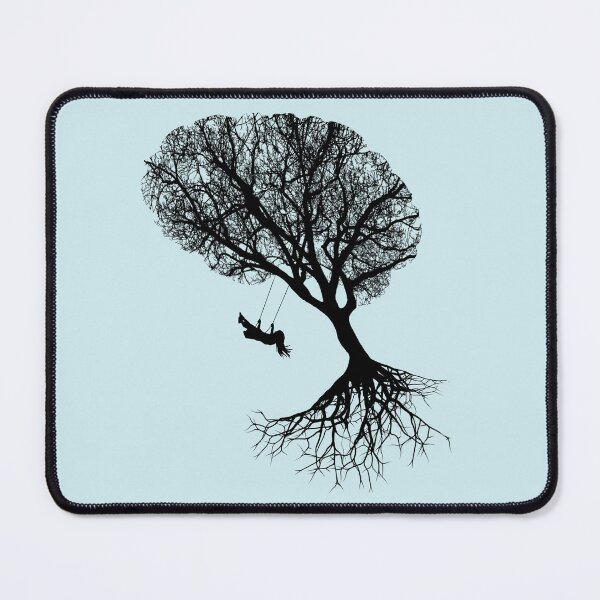 Item preview, brain art, brain silouette with swing, tree branches shape of a brain designed and sold by Collagedream.