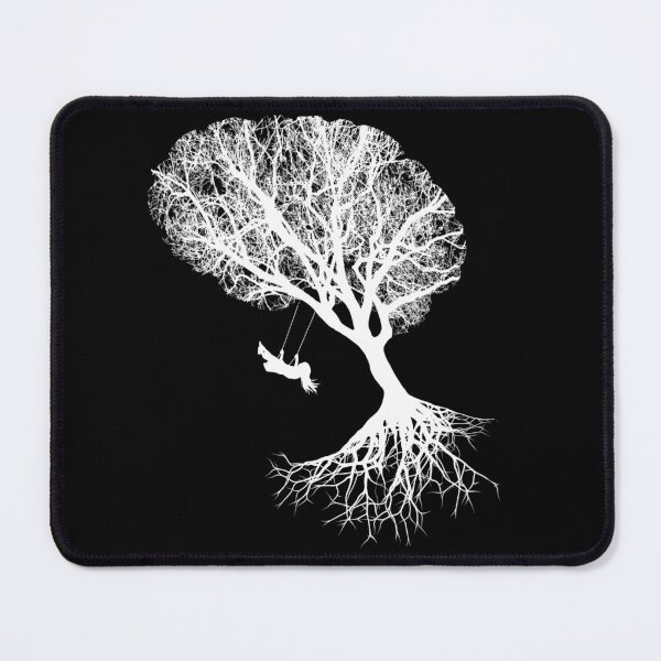 Item preview, brain art, brain silouette with swing, tree branches shape of a brain designed and sold by Collagedream.