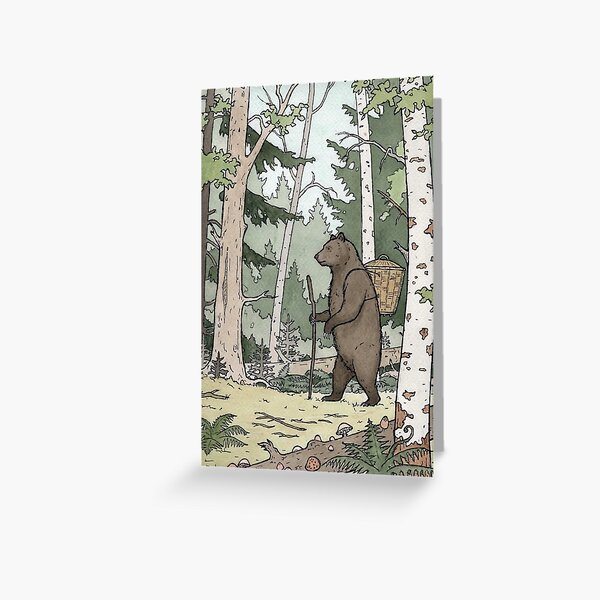 Vista previa del artículo con la obra «Oso en el bosque», diseñado y vendido por ChristmasPress.
