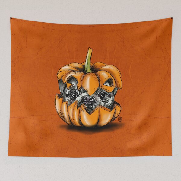 Item preview, Halloween Pumpkin Pug designed and sold by fakeface.