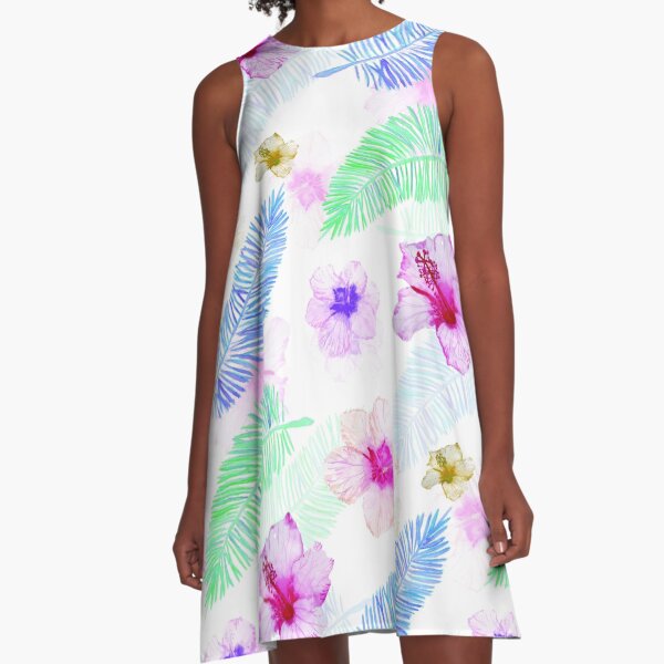 Spring fashion floral pattern A-Line Dress