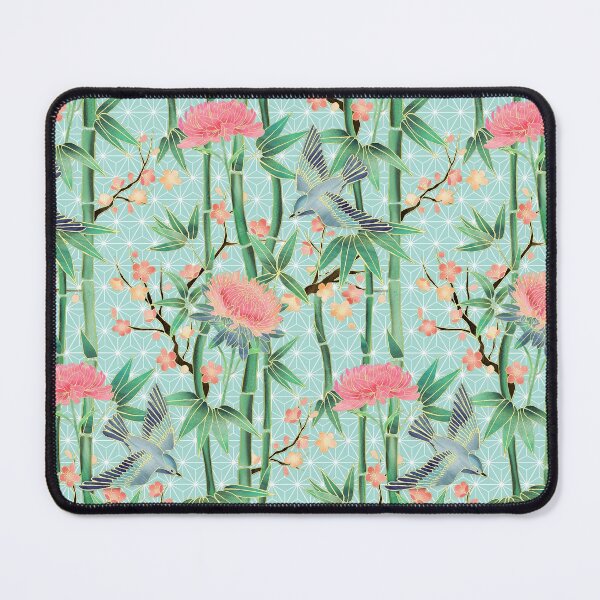 Item preview, Bamboo, Birds and Blossom - soft blue green designed and sold by micklyn.