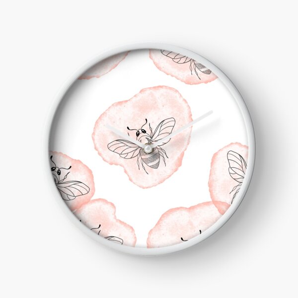 Watercolor bees Clock