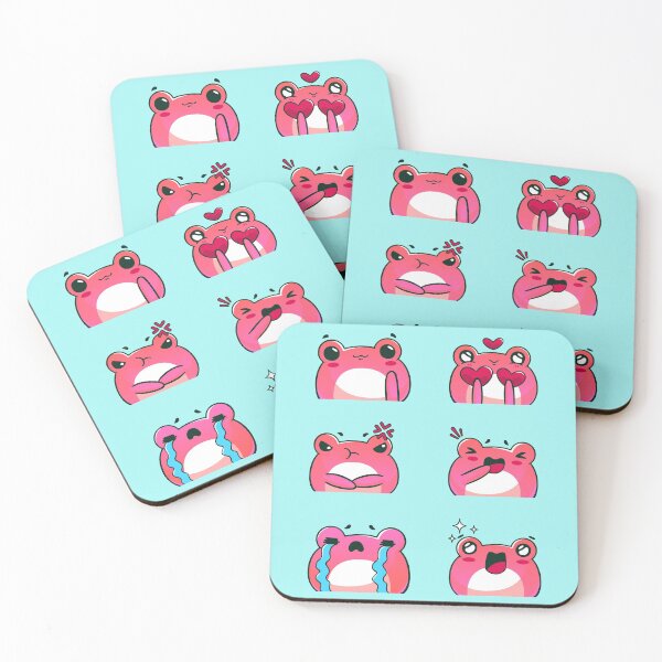 Item preview, Cute Pink Frog pack cartoon expression designed and sold by PhatSanthaphan.