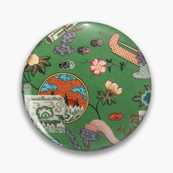 Item preview, Green Vintage Oriental pattern designed and sold by Freewheeling.