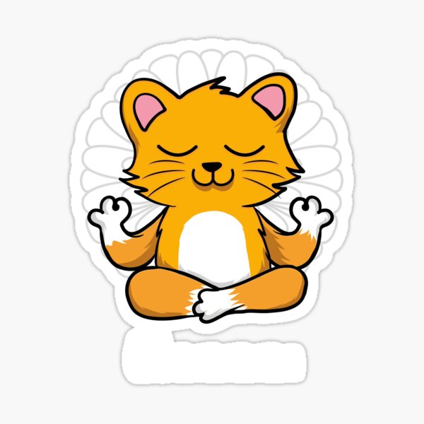 "Meditation cats yoga cat" Sticker for Sale by cappu1 Redbubble