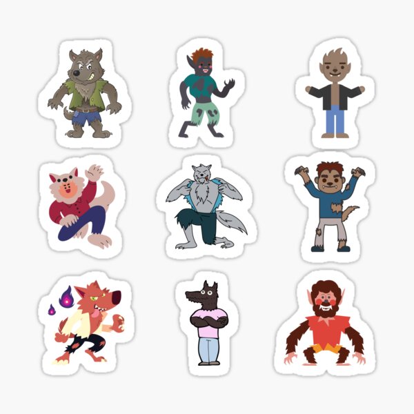 Item preview, Cute Werewolves Sticker Pack designed and sold by Caregiverology.