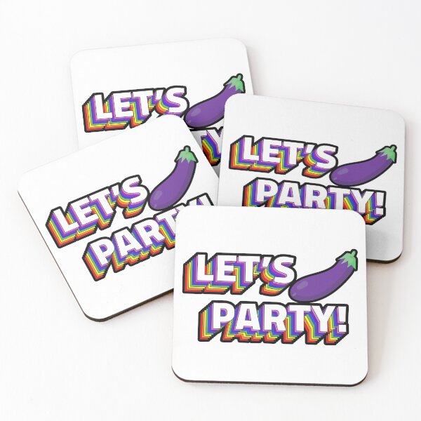 Item preview, Let's PARTY - Funny eggplant emoji - Playful Sexting innuendo - RISKY texts designed and sold by originalsusie.