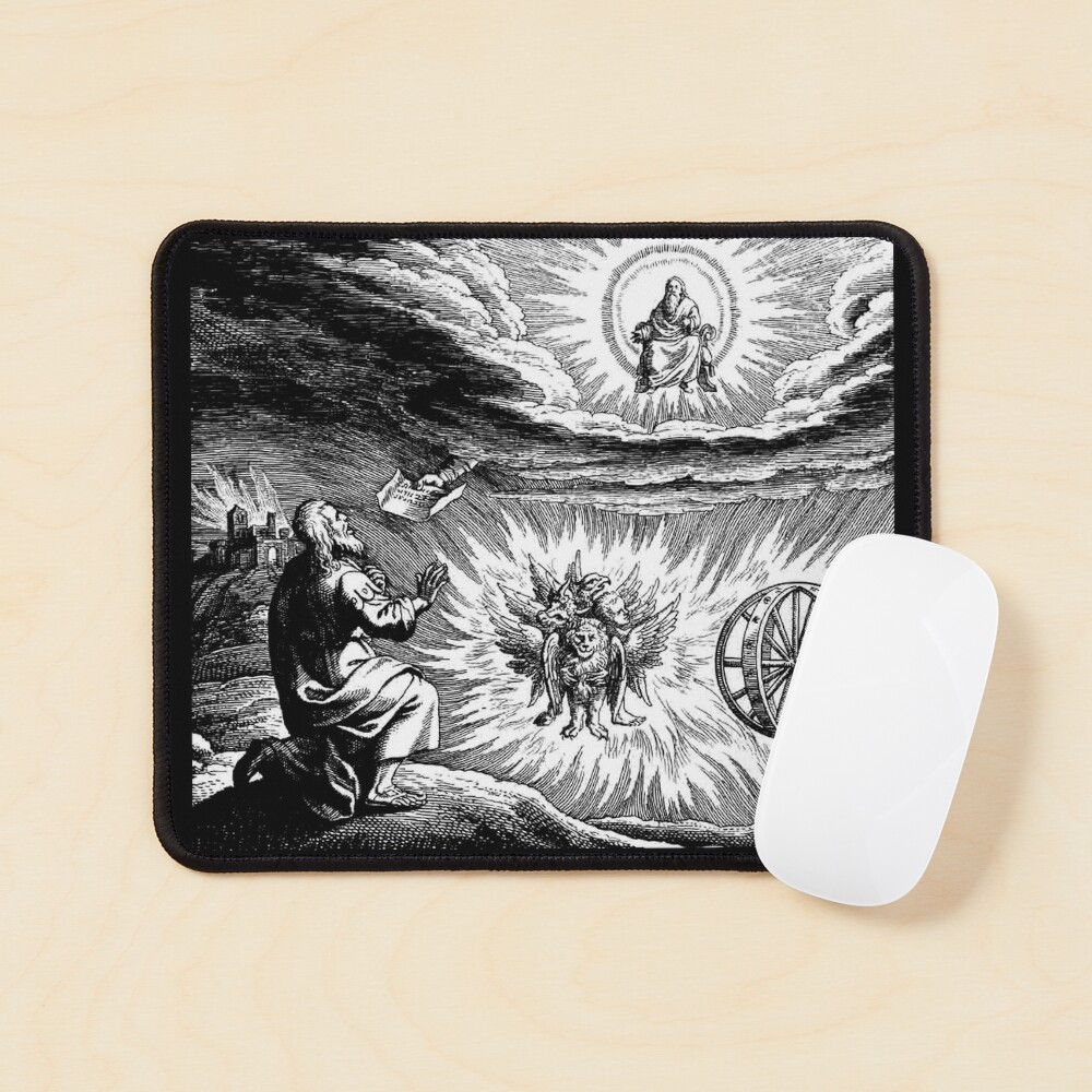 UFOs in Ancient Art. Chariot vision of Ezekiel. Mouse Pad