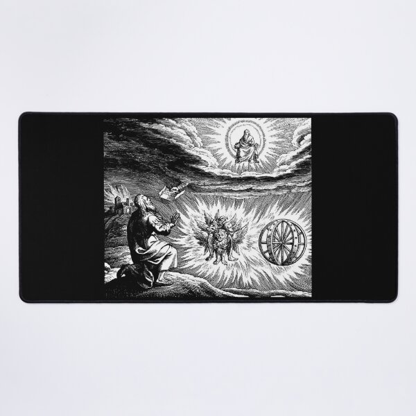 UFOs in Ancient Art. Chariot vision of Ezekiel. Desk Mat