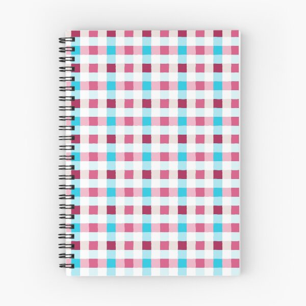 Artikelvorschau, unregelmäßiges Gingham Muster in pink, rosa und blau auf weiß entworfen und verkauft von colorofmagic.