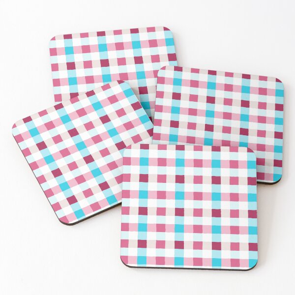 Item preview, irregular gingham pink and blue on white designed and sold by colorofmagic.