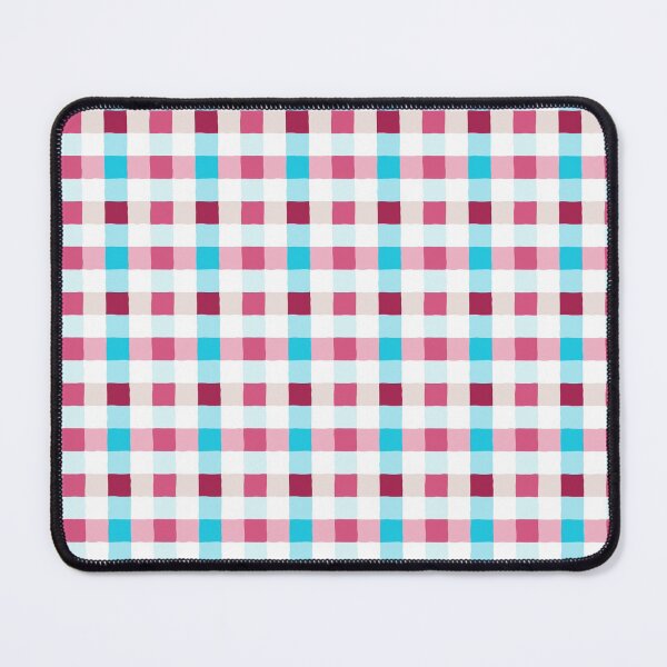 Item preview, irregular gingham pink and blue on white designed and sold by colorofmagic.