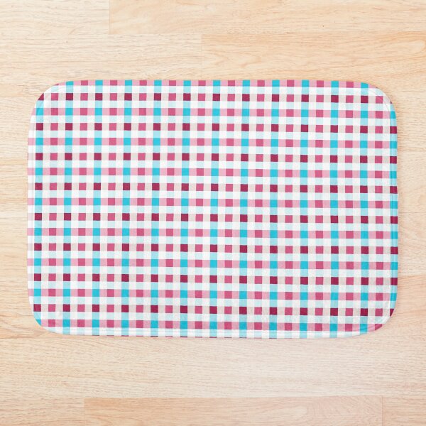 Aperçu de l'œuvre motif vichy irrégulier en rose, rose et bleu sur blanc créée et vendue par colorofmagic.