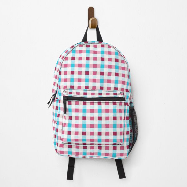 Item preview, irregular gingham pink and blue on white designed and sold by colorofmagic.