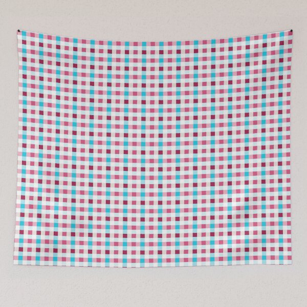 Item preview, irregular gingham pink and blue on white designed and sold by colorofmagic.