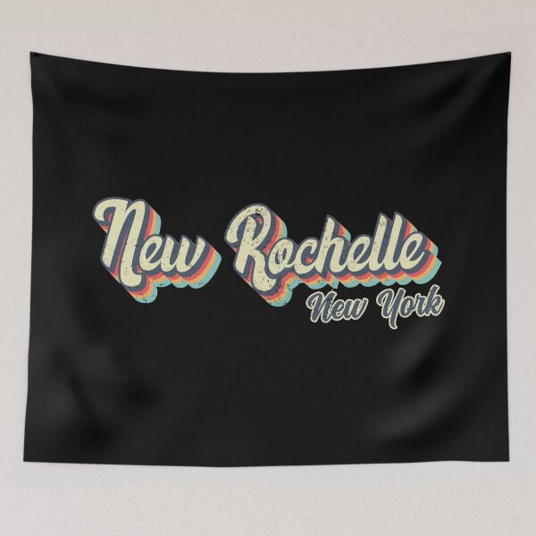 Item preview, New Rochelle City Retro Vintage 70s rainbow designed and sold by Teelogic.