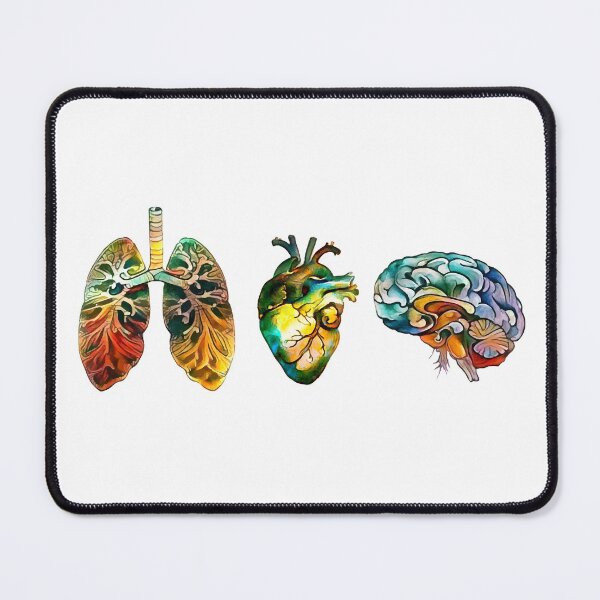 Item preview, colorful set of human organ, roses, flowers, lungs, heart and brain designed and sold by Collagedream.