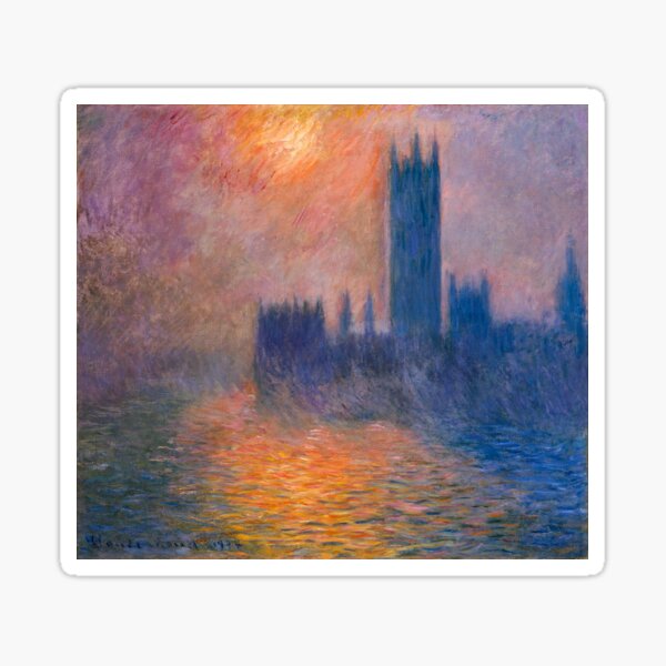 Claude Monet's The Houses of Parliament, Sunset Sticker