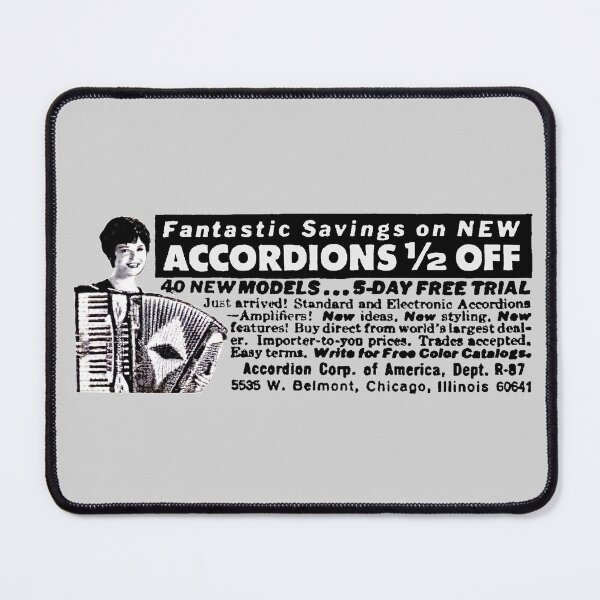 Item preview, ACCORDIONS - HALF PRICE! - ADVERT designed and sold by ThrowbackAds.