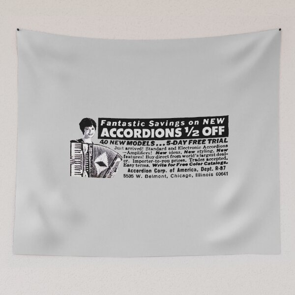 Item preview, ACCORDIONS - HALF PRICE! - ADVERT designed and sold by ThrowbackAds.