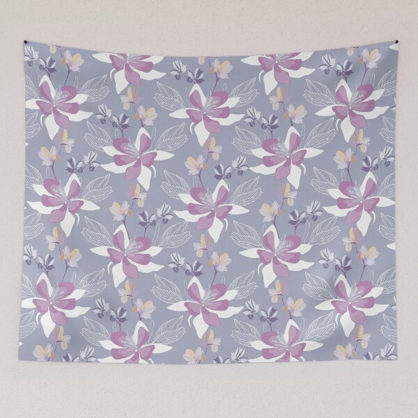 Item preview, Blossom Light Purple, White Flowers Seamless Pattern designed and sold by GeeHanz.