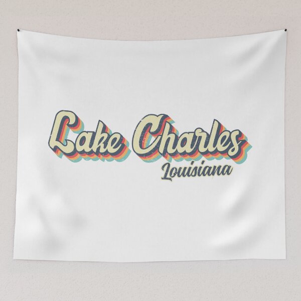 Item preview, Lake Charles City Louisiana Retro Vintage 70s rainbow designed and sold by Teelogic.
