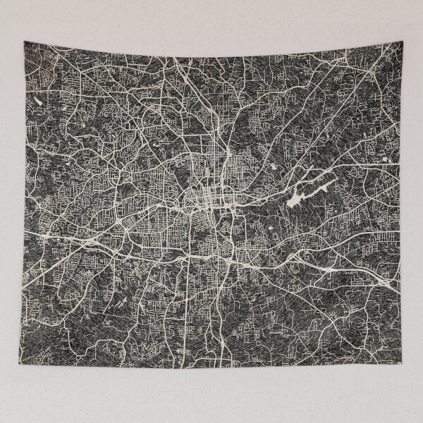 Artikelvorschau, Winston–Salem map North Carolina Ink lines entworfen und verkauft von InkMaps.
