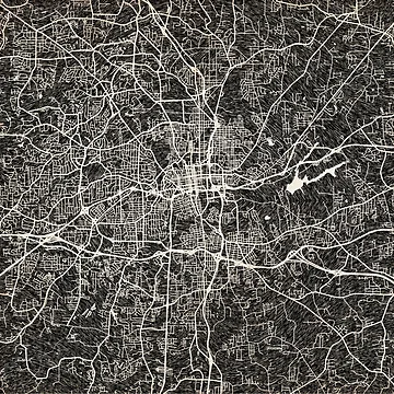 Aperçu de l'œuvre Winston–Salem map North Carolina Ink lines de InkMaps
